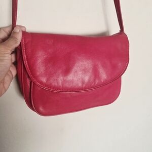 Vintage Red Genuine Leather Shoulder Bag